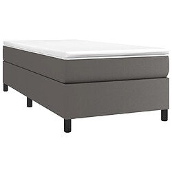 Avis Maison Chic Lit Adulte - Lit simple Lit à sommier tapissier avec matelas moelleux - Meuble de Chambre - Gris 80x200 cm Similicuir -MN42604