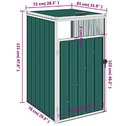 Acheter vidaXL Abri de poubelle Vert 72x81x121 cm Acier