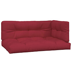 Maison Chic Lot de 3 Coussins Confort,Coussins de palette rouge bordeaux tissu -GKD44131