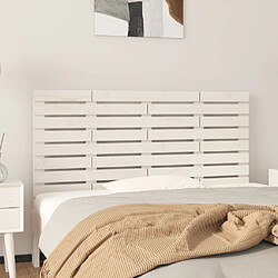 Maison Chic Tête de lit scandinave,Meuble de chambre murale Blanc 146x3x63 cm Bois massif de pin -MN47424