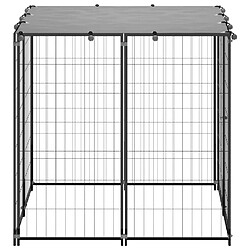 Helloshop26 Chenil extérieur cage enclos parc animaux chien 110 x 110 x 110 cm acier noir 02_0000490