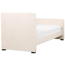 Acheter Beliani Lit en velours beige 90 x 200 cm TEENIE