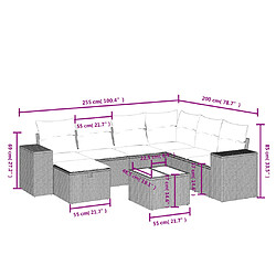 Avis Maison Chic Ensemble à manger d'extérieur 8 pcs avec coussins,Salon de jardin,Mobilier de jardin mélange beige résine tressée -GKD902953