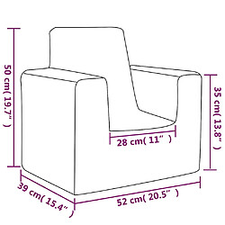 vidaXL Canapé pour enfants Crème Peluche douce pas cher