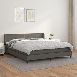 Maison Chic Lit Adulte - Lit simple Lit à sommier tapissier avec matelas moelleux - Meuble de Chambre - Gris 160x200 cm Similicuir -MN45489