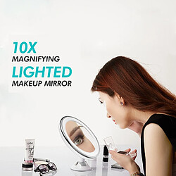 Avis Universal Miroir de maquillage de la salle de bains avec amplificateur 10x Lampe de remplissage Miroir de maquillage, rotation à 360 degrés avec ventouse puissante