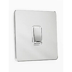 Schneider Electric Interrupteur intermédiaire en chrome poli avec insert blanc 16AX