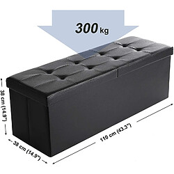 Helloshop26 Coffre de rangement couvercle pliable par 2 côtés banc de rangement capacité 120 litres noir 12_0000224