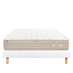 LUXURY LITERIE Ensemble matelas Sublime 160x200 cm + sommier blanc ep 13cm