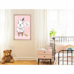 Paris Prix Affiche Murale Encadrée Friendly Bunny 40 x 60 cm Or