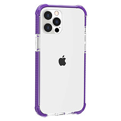 Coque en acrylique transparent épaissi aux quatre coins clair, antichoc violet pour votre Apple iPhone 13 Pro 6.1 pouces