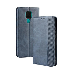 Wewoo Housse Coque Boucle magnétique rétro Crazy Horse Texture en cuir à rabat horizontal pour Huawei Nova 5i Pro / Mate 30 Liteavec support et fentes cartes et cadre photo bleu