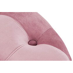 Pegane Set de 2 repose-pieds en velours coloris rose