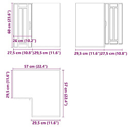 vidaXL Armoire d'angle murale de cuisine Lucca sonoma gris pas cher