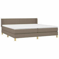 Avis Maison Chic Lit adulte- Lit + matelas,Sommier à lattes de lit avec matelas Taupe 200x200 cm Tissu -GKD53138