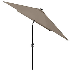 Maison Chic Parasol Jardin | Parasol avec LED et mat en acier Taupe 2x3 m - GKD57872 pas cher