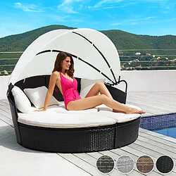 Tectake Bain de soleil rond modulable SANTORIN - noir/gris