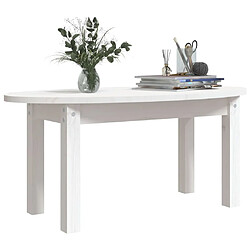 Acheter Maison Chic Table basse,Table Console Table d'appoint, Table pour salon Blanc 80x40x35 cm Bois massif de pin -MN23169