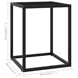 Maison Chic Table basse,Table Console Table d'appoint, Table pour salon Noir avec verre noir 40x40x50 cm -MN92911 pas cher