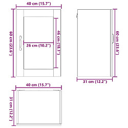 vidaXL Armoire murale de cuisine porte en verre Porto chêne artisanal pas cher