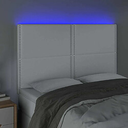 Avis Maison Chic Tête de lit moderne à LED lumineuse pour chambre - Décoration de lit Blanc 144x5x118/128 cm Similicuir -MN68187