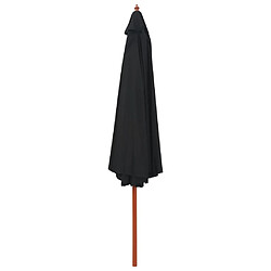 Helloshop26 Parasol bois - 350 cm - Noir