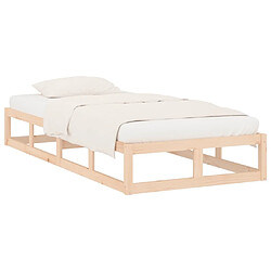 Avis Maison Chic Lit adulte - Lit simple Cadre de lit,Structure du lit Contemporain 100x200 cm Bois massif -MN19793