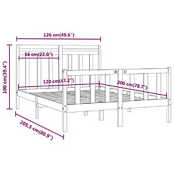 vidaXL Cadre de lit sans matelas blanc bois de pin massif 120x200 cm pas cher