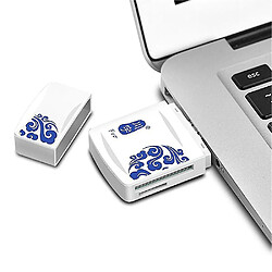 Universal 2pcs mini portable USB 2.0 TF Memory Carte SD MS Carte pour une tablette informatique PC Couleur blanche