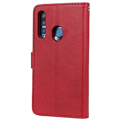 Avis Wewoo Housse Coque Pour Huawei Honor 10i Étui de protection à rabat horizontal de couleur unie avec support et fentes cartes et portefeuille et cadre photo et lanière rouge