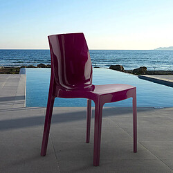 18 Chaises Ice Grand Soleil polypropylène restaurant promo offre stock, Couleur: Pourpre