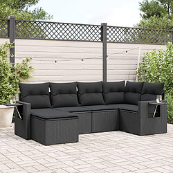 Maison Chic Salon de jardin 6 pcs avec coussins | Ensemble de Table et chaises | Mobilier d'Extérieur noir résine tressée -GKD38442