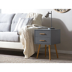 Beliani Table de chevet Gris ALABAMA