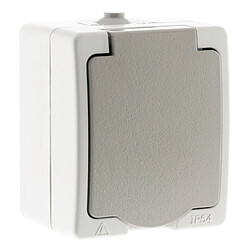 Zenitech - Interrupteurs et Prises Interieures Prise 2P+T 16A Gris Clair IP54 - Akya