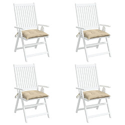 Avis vidaXL Coussins de chaise lot de 4 beige 40x40x7 cm tissu oxford