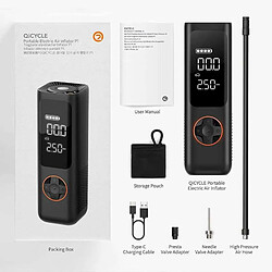 Xiaomi Compresseur d'air Portable Rechargeable sans fil QiCYCLE l 150PSI pour Voiture/Motos/Vélos/Boules