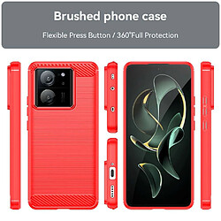 Htdmobiles Coque pour Xiaomi 13T / 13T Pro 5G - housse etui silicone gel carbone + verre trempe - ROUGE