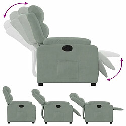 Acheter Maison Chic Fauteuil Relax pour salon, Fauteuil inclinable gris clair velours -GKD43458