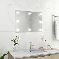 Maison Chic Miroir mural Rectangulaire | Miroir Décoration sans cadre avec lampes LED pour Maison Salle de Bain Verre -GKD52792