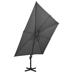 Avis Helloshop26 Parasol déporté à double toit 300 x 300 cm anthracite 02_0008556