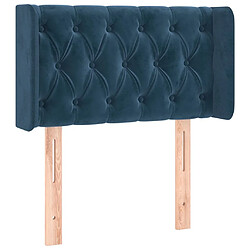 Maison Chic Tête de lit scandinave avec oreilles,meuble de chambre Bleu Foncé 83x16x78/88 cm Velours -MN33629