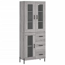 vidaXL Buffet haut Sonoma gris 69,5x34x180 cm Bois d'ingénierie