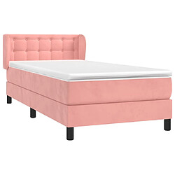 Avis Maison Chic Lit Adulte - Lit simple Lit à sommier tapissier avec matelas moelleux - Meuble de Chambre - Rose 100x200 cm Velours -MN58131