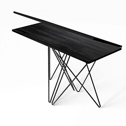 Inside 75 Table console extensible HERMES stratifié noir carbone acier noir 115cm