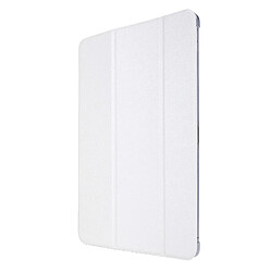 Etui en PU Texture de soie avec support tri-pliure blanc pour votre Apple iPad Pro 12.9 pouces (2021)