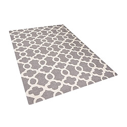 Beliani Tapis en coton et laine gris 140 x 200 cm ZILE