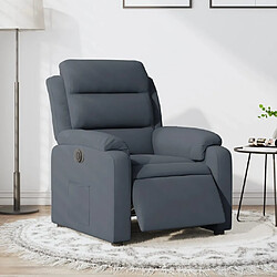 vidaXL Fauteuil inclinable électrique Gris foncé Velours