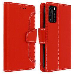 Avizar Housse Huawei P40 Étui Folio Portefeuille Fonction Support rouge