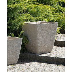 Beliani Lot de 2 cache-pots beiges 49 x 49 x 53 cm DELOS