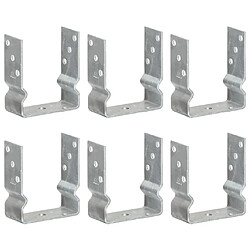 vidaXL Piquets de clôture 6 pcs Argenté 12x6x15 cm Acier galvanisé